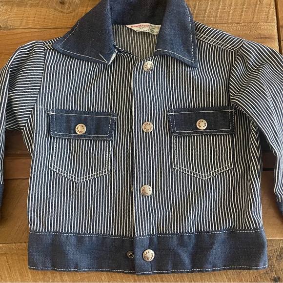 Vintage RARE Healthtex Railroad Pinstripe Toddler Jacket! Like NEW! - Picture 4 of 8